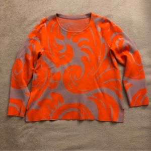 Orange & Mauve Long Sleeve Top - Ann Taylor Size M